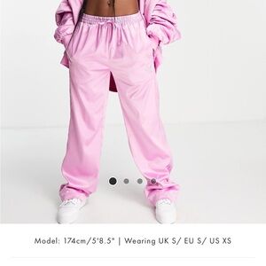 Adidas Satin wide leg track pants